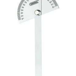 18 Round Head Stainless Steel Angle Protractor, 0 to 180 Degrees, 6-Inch Arm