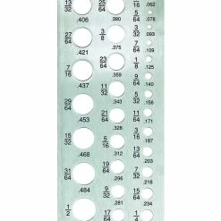 24 Fractional Drill Gauge, Hobby Drill Gauge for 1/16” to 1/2" Size Bits, Stainless Steel