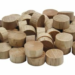 1/2-Inch Flat Head Plugs, Oak, 45-Pack