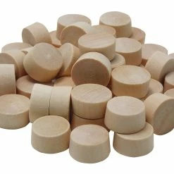3/8 In. Flat Head Plugs, Hardwood, 50 Pack
