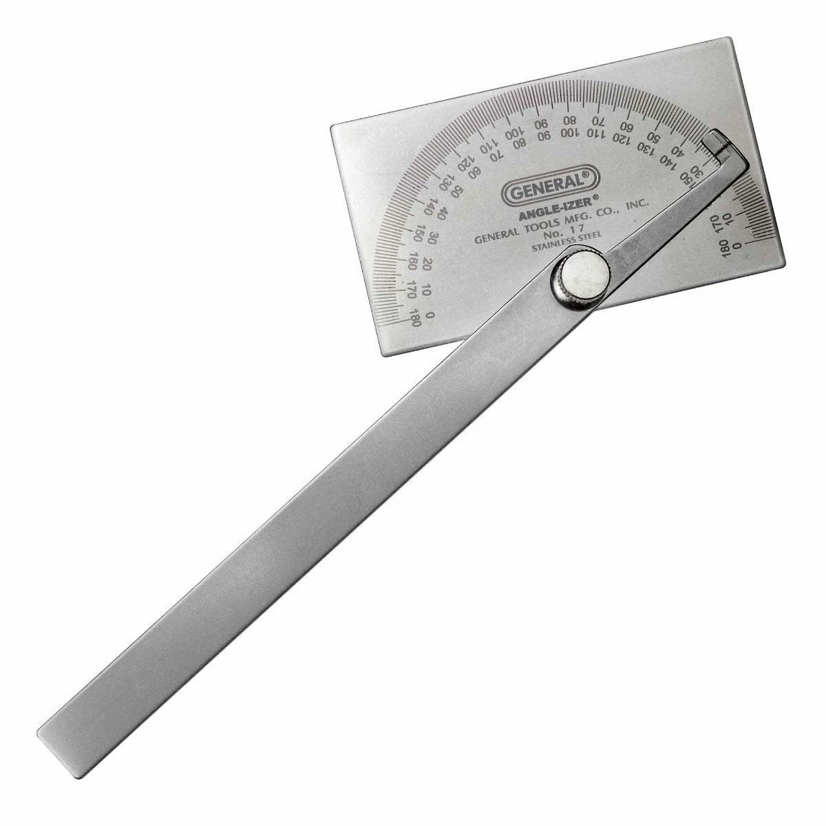 ANGLE-IZER® Square Head Stainless Steel Angle Protractor, 0 to 180 Degrees, 6-Inch Arm - Image 2